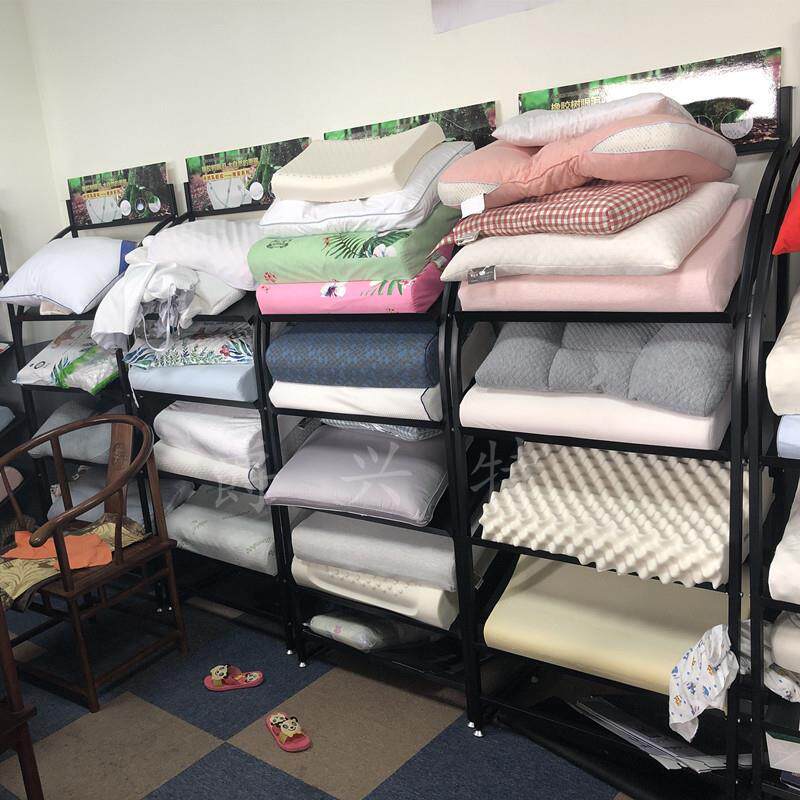 乳胶枕展示架枕头收纳架枕芯陈列架家纺店四件套铁制置物架货架
