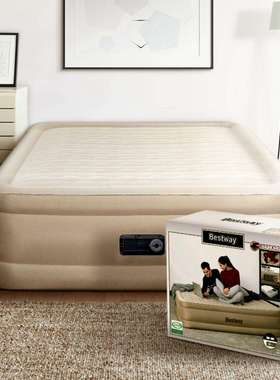 Bestway69050双人双层布面充气床内置泵家用户外加厚充气床气垫床