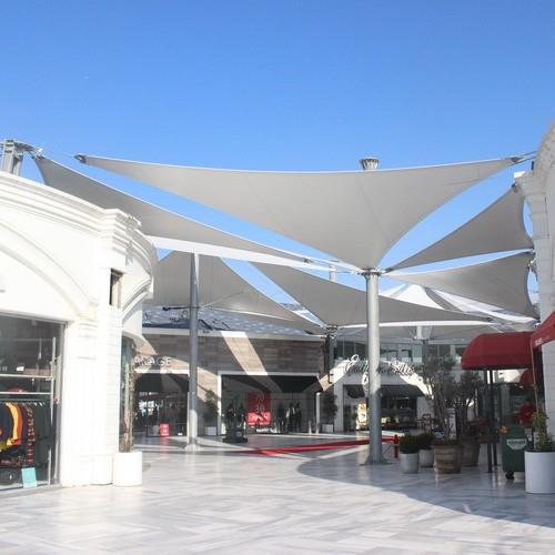 户外景区商业广场园林公园膜结构钢结构遮阳雨棚张拉膜遮阳帆天幕