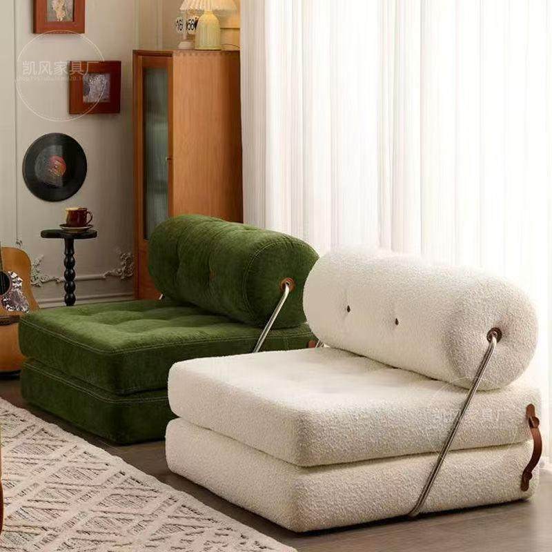 沙发床两用客厅沙发椅中古梳化懒人沙发单人位折叠床