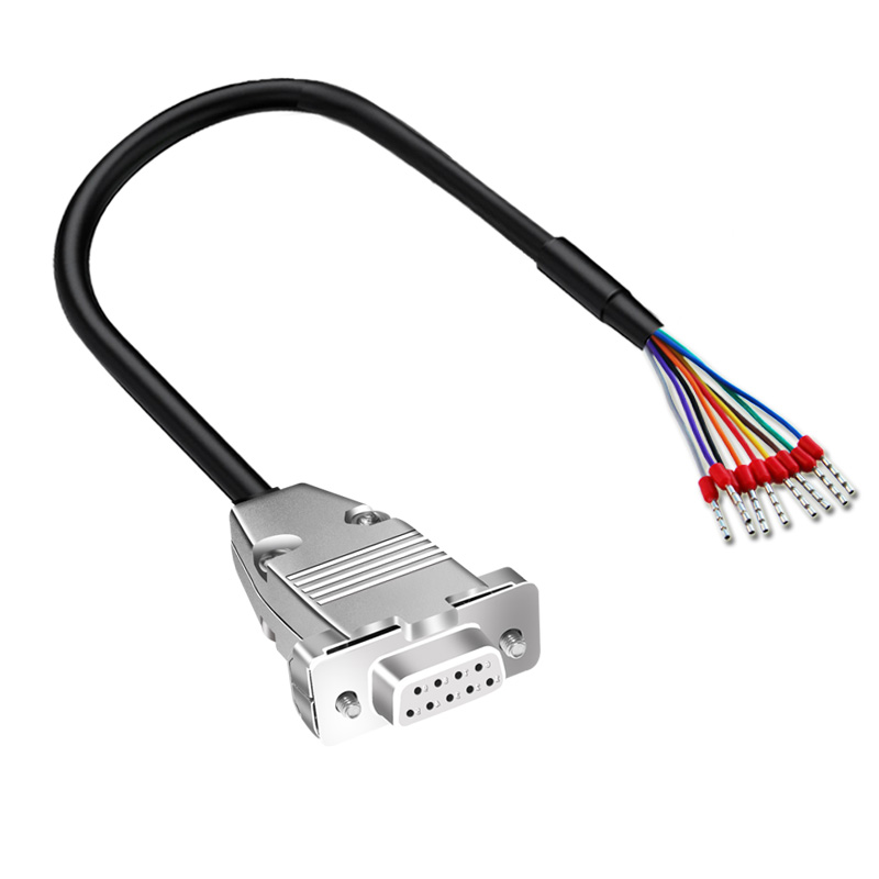 工业级DB9串口线DB15并口线DB25连接线25针端子线9U/15芯单头铁壳