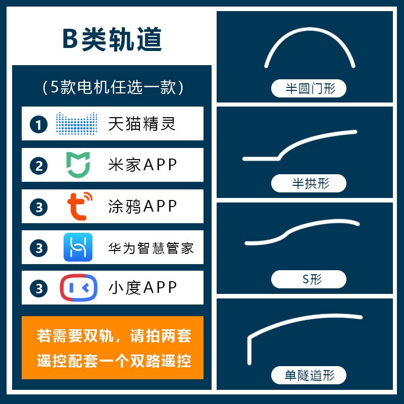 弧形电动窗帘轨道智能全自动弯轨L型U型八角圆形异形复式影楼隔断