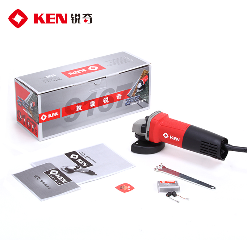 上海ken锐奇角磨机750W大功率切割机防尘石材打磨机角向磨光机