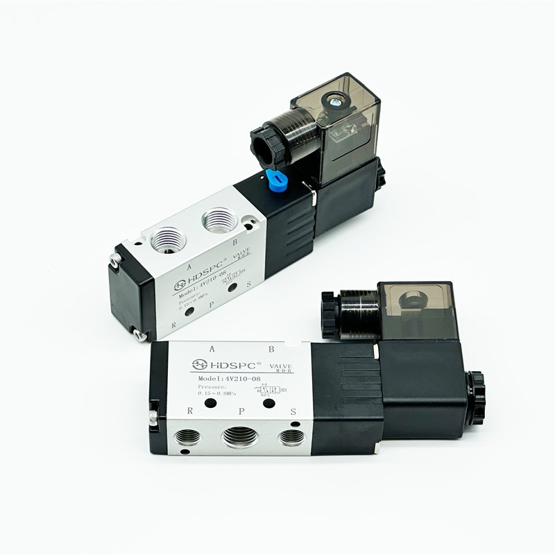 汉德森电磁阀4V210-08换向阀24V气动控制N阀220V二位五通电子阀