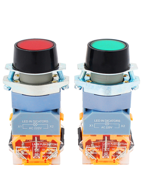 LA39-11D 带灯自复位启动按钮开关 红绿黄220VZ 380V