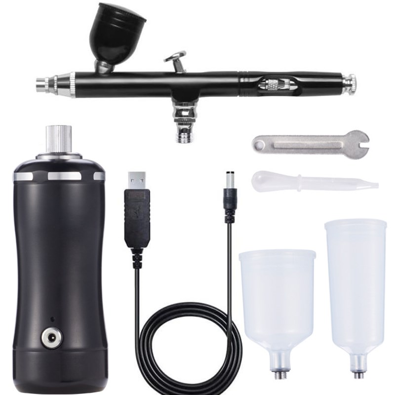 电动模型喷笔气泵喷漆充电式便携迷你纹身上色喷绘喷枪工具套装