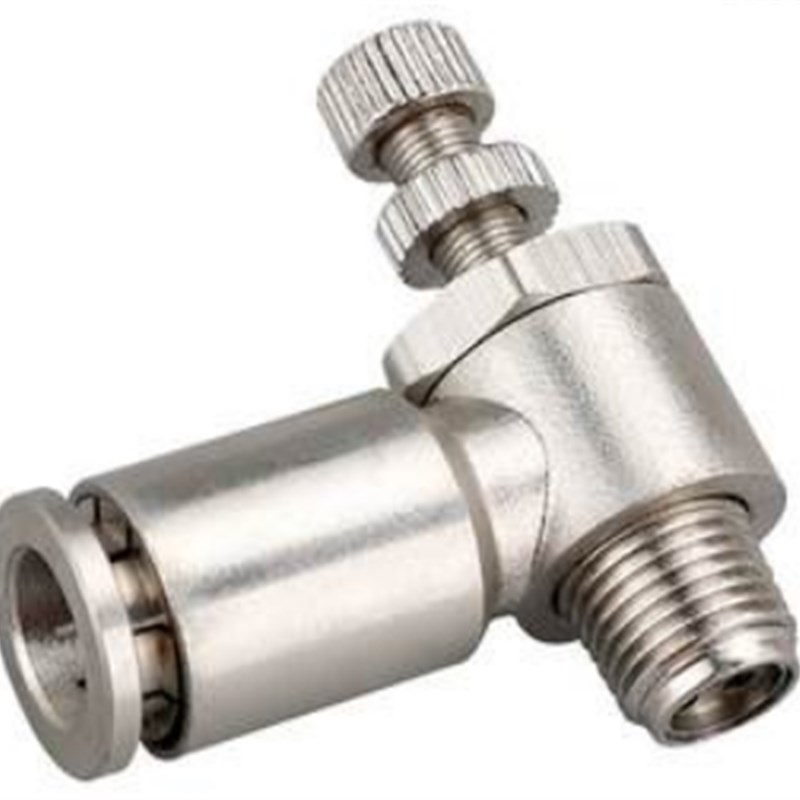 全金属铜镀镍气动快插节流阀调节SL4-M5/C6-01/8-0210-03接头12-0