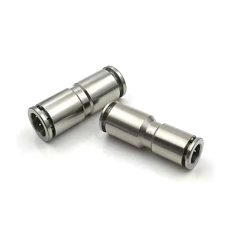 全铜镀镍直通快插气管接头PU-4/6 /8 /10/12PG6-4/8-6/10-8/12-10