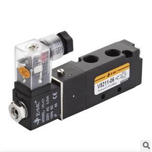 EMC亿太诺电磁阀V5211-06  AC220V DC24V 二位五通电磁阀 换向阀