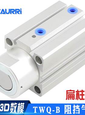 阻挡气缸TWQ20/25/32/40/50X10X15X20SB扁柱式代替亚德客