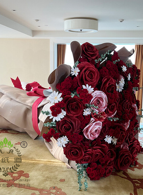 圣纸道SZD大型SR068玫瑰花束求婚生日派对橱窗DP摄影道具婚庆纸花