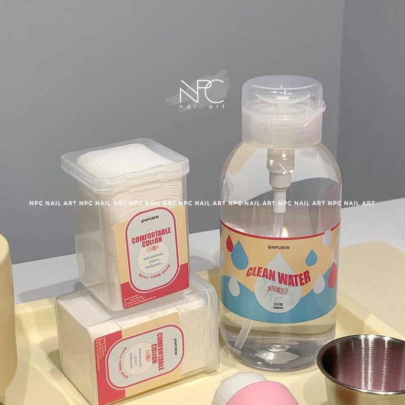 NPCREW*吨吨按压桶*美甲清洁水速干温和不伤手棉片美甲店专用