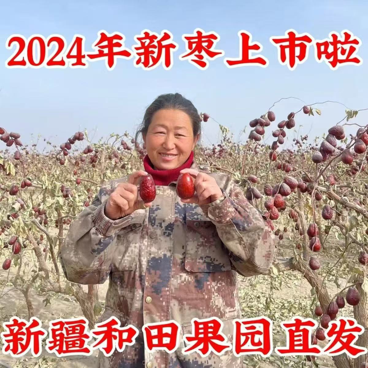 新疆特产和田大枣红枣特级原生态未清洗带土自然吊干无添加