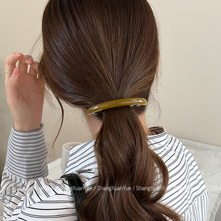 醋酸半扎发弹簧夹2025新款 春秋韩系洋气高级感半扎发后脑勺一字夹