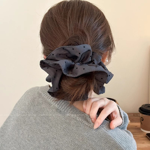 新品 高级感头花头饰丸子头发圈发饰 质感波点双层大肠发圈2025新款