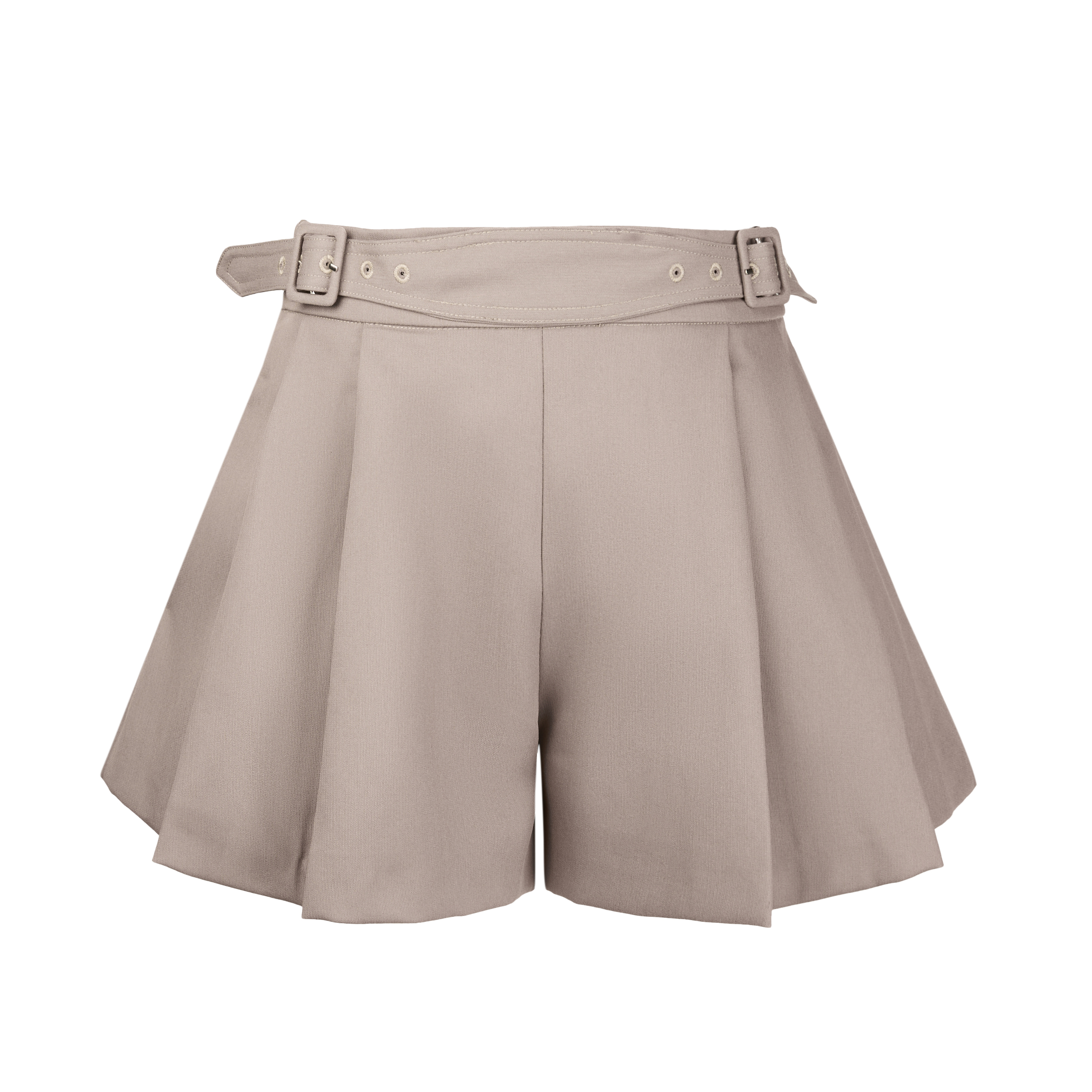 复古简约风腰带装饰短裤