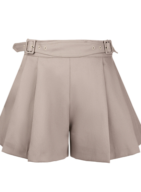 SELAH 简约风腰带装饰短裤女 高腰显瘦伞型阔腿裤 53B25306Z10
