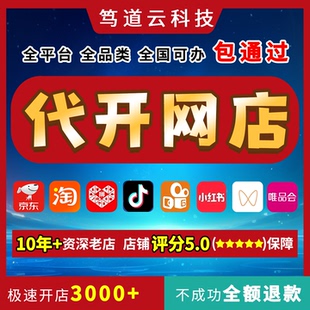 代开网店京东淘宝拼多多抖音快手小红书视频号代开店装修设计服务