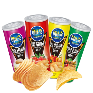 可比克薯片105g罐装解馋好吃小零食休闲大礼包网红膨化食品大礼包