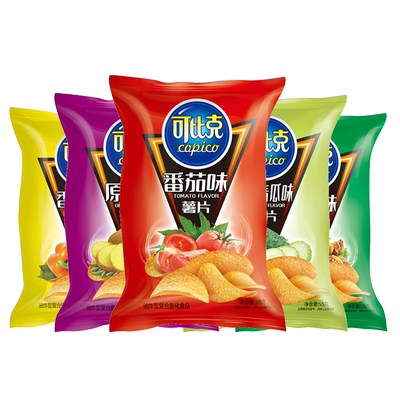 可比克薯片袋装55g袋多口味组合网红小零食官方爆款休闲小吃食品
