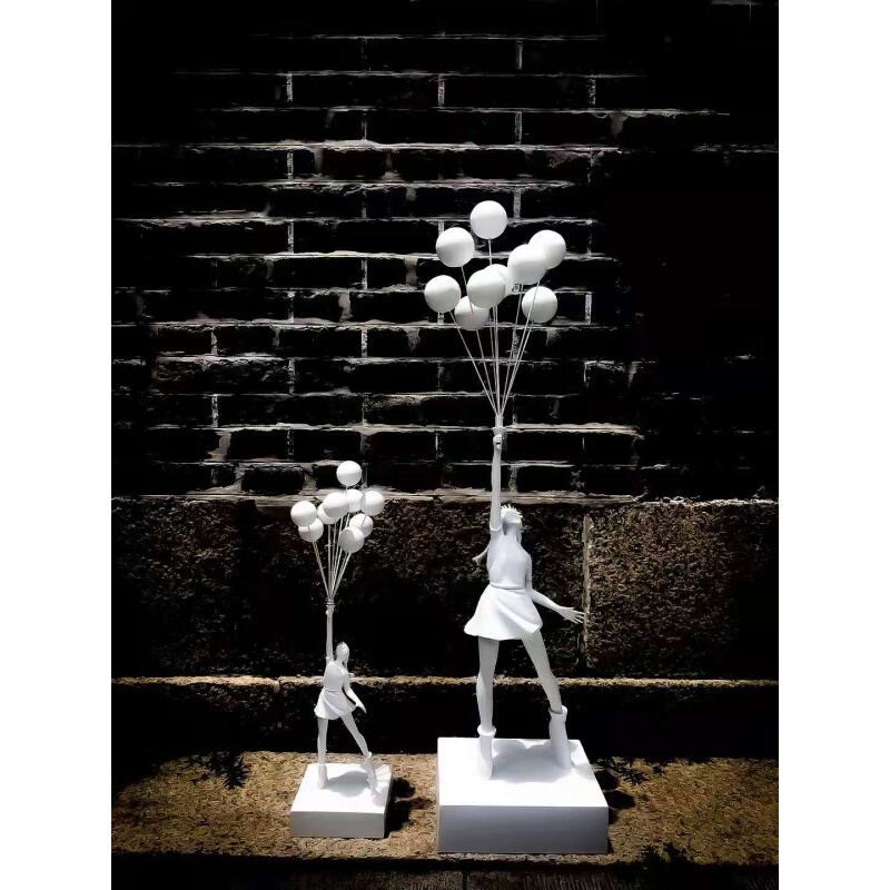 Banksy气球女孩治愈系摆件雕塑泡泡FlyingBalloonsGirl送礼品ins