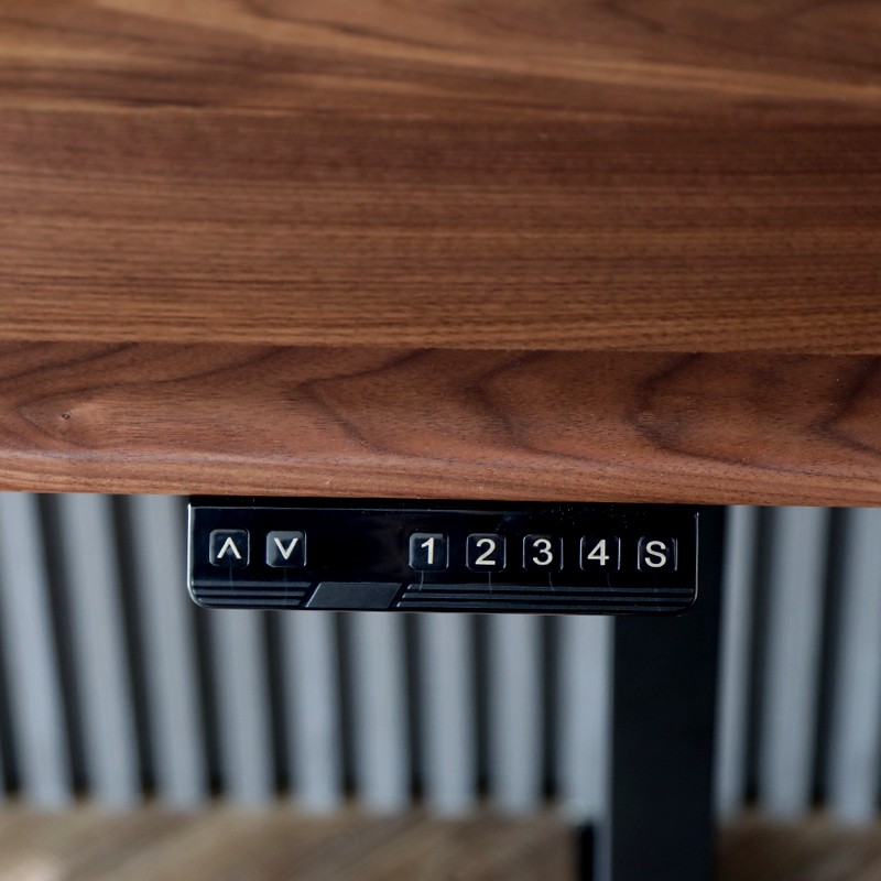 实木黑胡桃木电动升降桌电脑书桌子电竞自动办公S智能樱桃橡木写