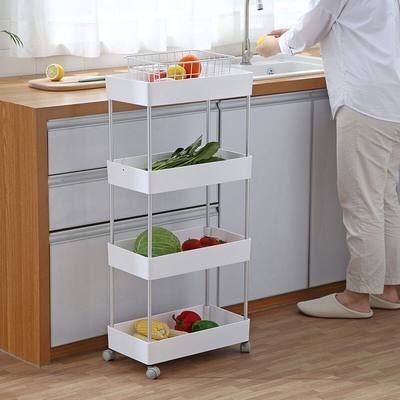 厨房落地a多层夹缝可移动小推车置物架浴室收纳储物架带轮沥水架