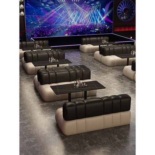 定制酒吧沙发ktv包厢转角L型靠墙卡座商用休闲咖啡厅清吧桌椅组合