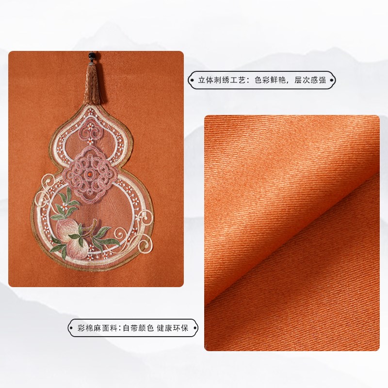 福禄双全葫芦门帘风水布艺半帘隔断帘卧室房N间家用帘子遮挡帘挂