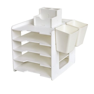 ins办公工位桌面多层置物架书桌文件收纳柜抽屉式大容量学生书架