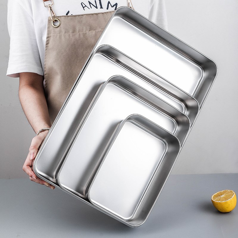 提拉米苏托盘不锈钢千层蒸糕阿胶盘长方J形专用蛋糕烤盘带盖深盘