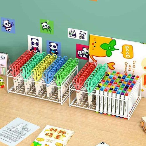 剪刀收纳盒美工区域安全工具置物架子幼儿园开学礼物儿童画笔桌面