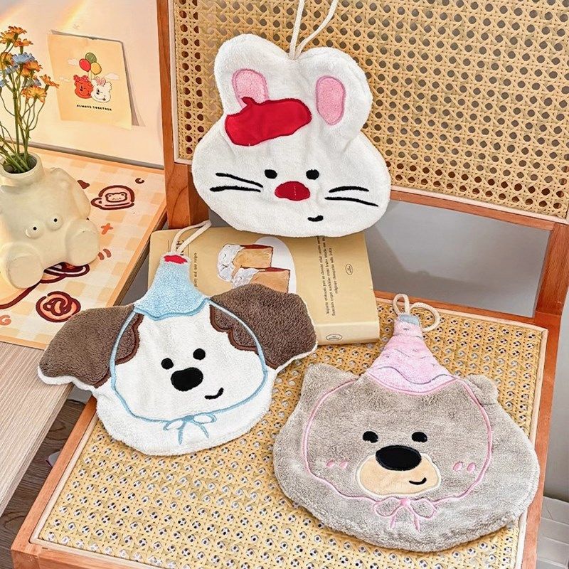 MOLA.Part.厨房擦手巾家用卫生间厨房珊瑚绒双层加厚毛巾  韵部