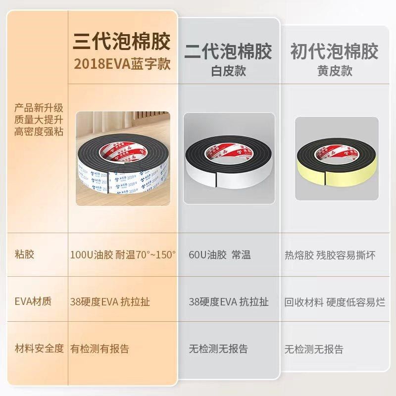 黑色EVA泡棉单面缓冲海绵防水自粘型防撞胶带止震泡沫垫床板防晃,办公设备/耗材/相关服务,海绵胶带,淘宝优惠券,粉丝福利购,淘宝优惠卷