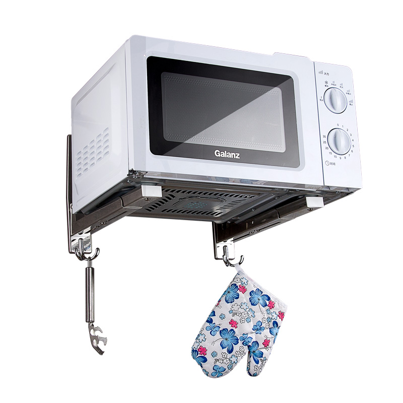 微波炉架子壁挂打孔不锈钢单层放烤F箱置物架家用厨房挂墙支架托