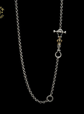 Arthur.K日本原创手工做旧925银缚神皇冠骷髅小丑项链不限量