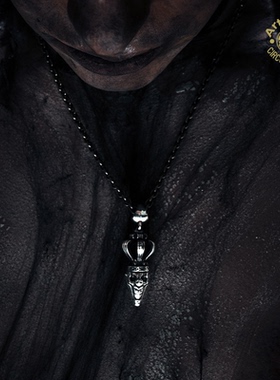 Arthur.K 道化师系列日本手工做旧925银梦幻皇冠骷髅小丑项链限量