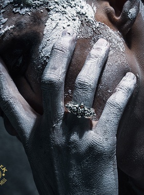 Arthur.K道化师日本手工做旧925银月蚀皇冠骷髅小丑戒指不限量