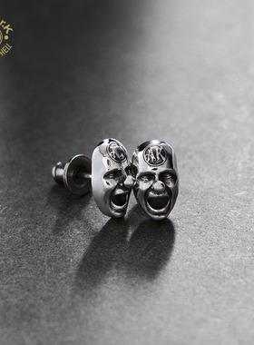 Arthur.k狂言系列日本原创手工做旧925银男女反骨小丑耳饰不限量