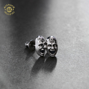 Arthur.k狂言系列日本原创手工做旧925银男女反骨小丑耳饰不限量