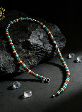 Arthur.k天照系列日本原创手工天然矿石925银晴川0.6松石橄榄项链