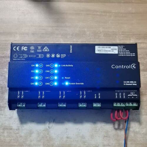 议价美国Control4 8路开关量模块 C4-DIN-8REL