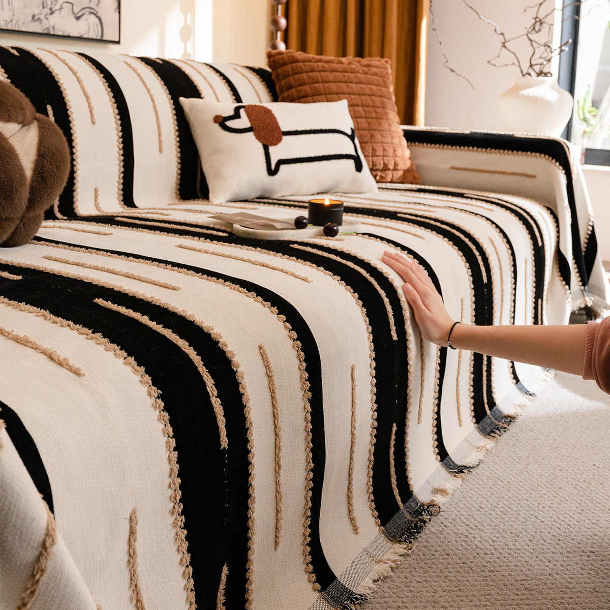 沙发盖布巾2025秋冬新款一整张全盖高级感防滑皮沙发坐垫毯子套罩