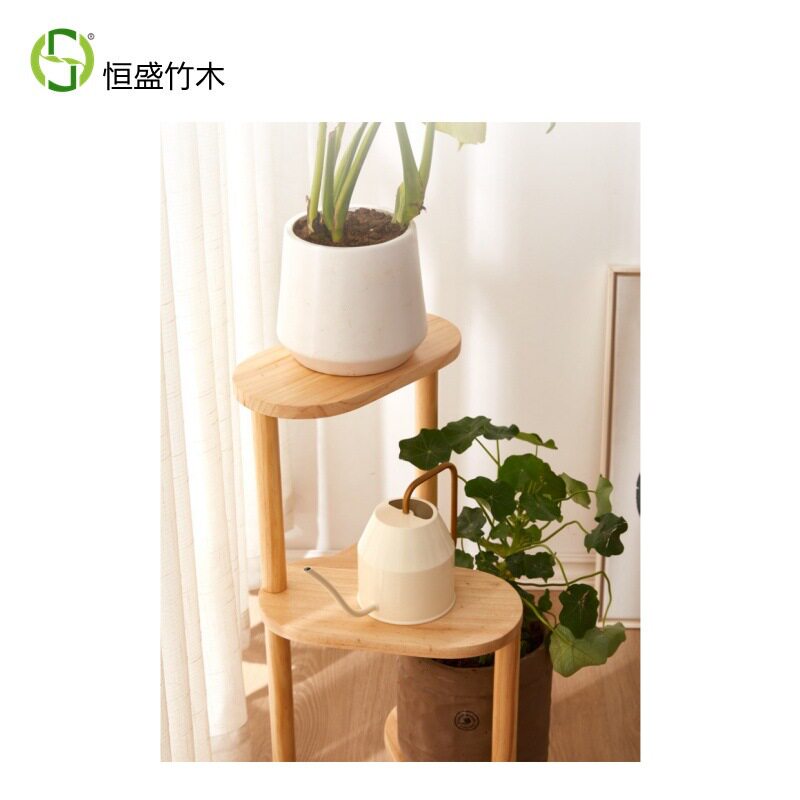 恒盛竹木北欧多层落地拐角花架