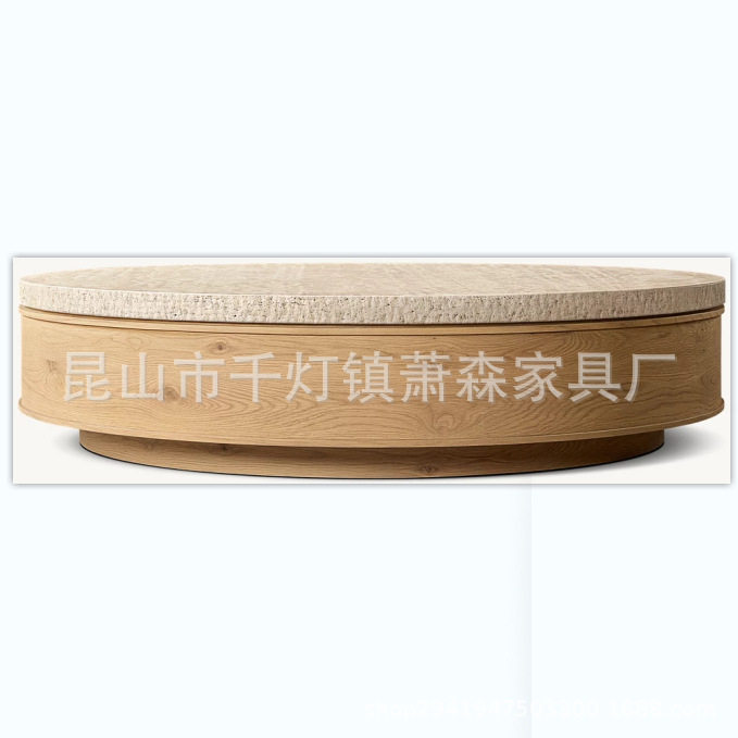 RH美式实木大理石高端咖啡桌