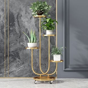 欧式 花架子铁艺多层花篮架室内客厅阳台绿萝吊兰花架置物架花盆架