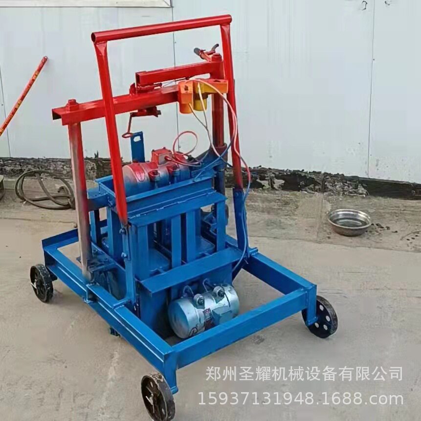 甘孜州家用电免烧砖机手板两块小型水泥空心砖机小型移动式制砖机