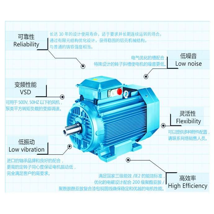 ABB M3AA100LC6 铝壳 1.5kW-6p 380V 50HZ电机