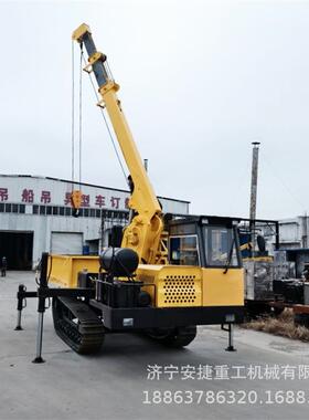 3t履带随车吊全地形伸缩支腿管道吊运机可自卸爬山虎随车吊