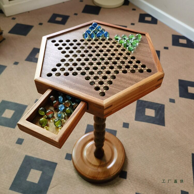 北欧实木DIY跳跳棋边几